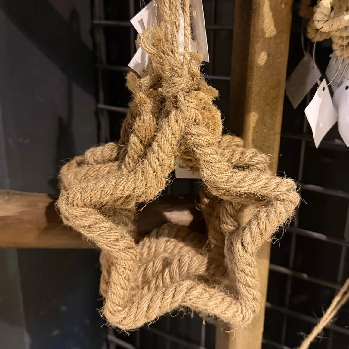 Deko Stern Jute, Jutestern, Weihnachtsstern umwickelt, Ø15cm
