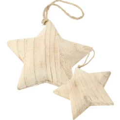 Deko Stern Naturholz, Holzstern Natur zum Hänger, 13cm