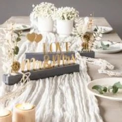 Dekostoff- Tischläufer white 70x300cm