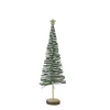 Deko Tannenbaum mit Goldstern, Filzbaum 2-farbig auf Holzfuß, 56cm