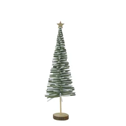 Deko Tannenbaum mit Goldstern, Filzbaum 2-farbig auf Holzfuß, 56cm