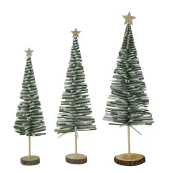 Deko Tannenbaum mit Goldstern, Filzbaum 2-farbig auf Holzfuß, 56cm
