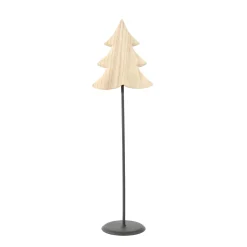 Deko Tannenbaum Naturholz, Holzbaum Natur auf Metallständer, 57cm