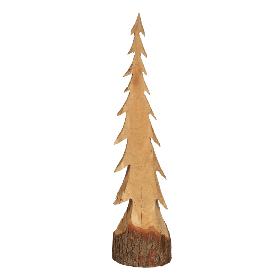 Deko Tannenbaum Natur, rustikale schlanke Tanne aus Naturholz, 120cm, WMG Grünberger