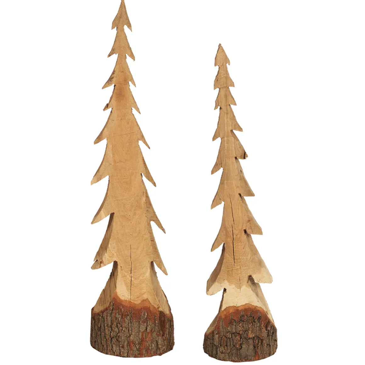 Deko Tannenbaum Natur, rustikale schlanke Tanne aus Naturholz, 120cm, WMG Grünberger