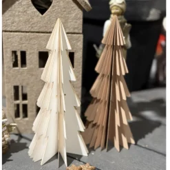 Deko Tannenbaum Papier, Papierbaum Tanne creme, Fächerbaum, 20cm