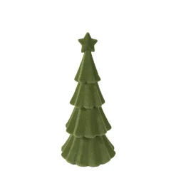 Deko Tannenbaum samtlook grün, Kunststoffbaum mit Stern, 30cm