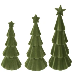 Deko Tannenbaum samtlook grün, Kunststoffbaum mit Stern, 18cm
