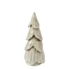 Deko Tannenbaum, schlichter Keramikbaum creme-braun, 25cm