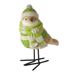 Deko Vogel Hanno, Wintervogel mit Pullover, Mütze und Schal, Boltze Home Collections