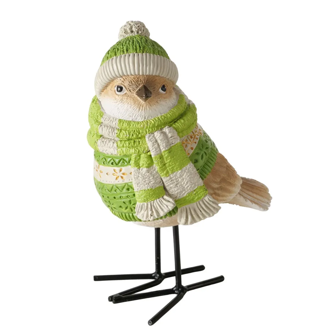Deko Vogel Hanno, Wintervogel mit Pullover, Mütze und Schal, Boltze Home Collections