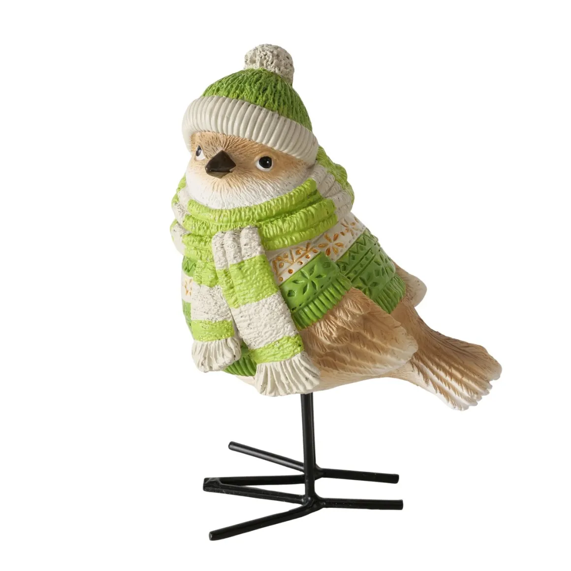 Deko Vogel Hanno, Wintervogel mit Pullover, Mütze und Schal, Boltze Home Collections