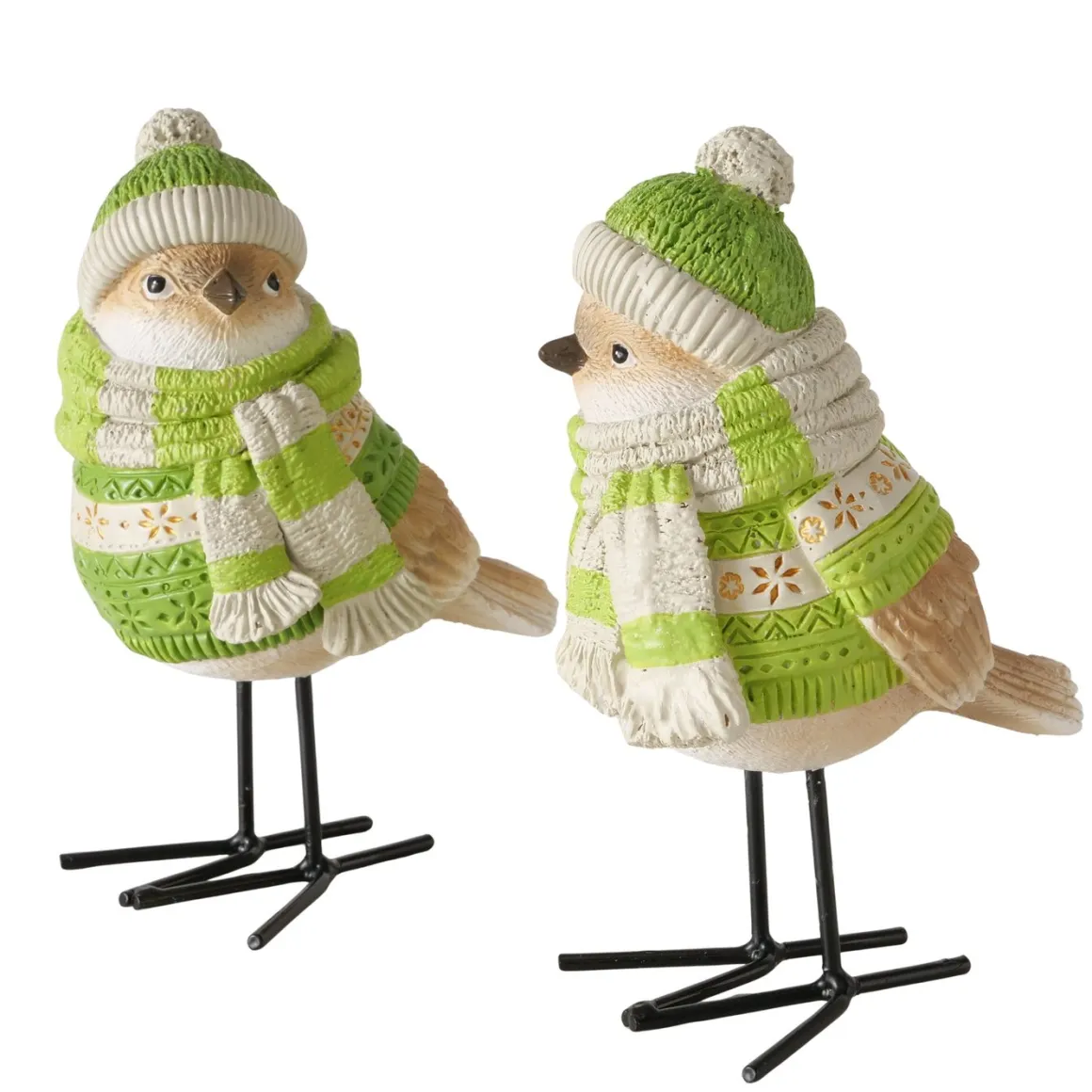 Deko Vogel Hanno, Wintervogel mit Pullover, Mütze und Schal, Boltze Home Collections