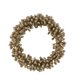 Deko Weihnachtskranz Beeren gold, goldener Beerenkranz mit Glimmer, Ø6cm