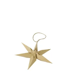 Deko Weihnachtsstern natur, Papierstern in Holzoptik, Ø15cm