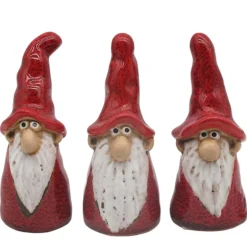 Deko Wichtel Santa Marta rot, Keramikwichtel Weihnachten, 11cm