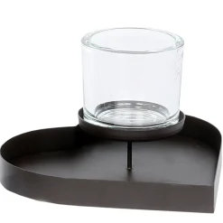 Deko Windlicht Herz Paula, Teelichthalter im Herztablett, 15cm, WMG Grünberger