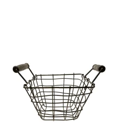 Drahtkorb mit Griff grau 18cm