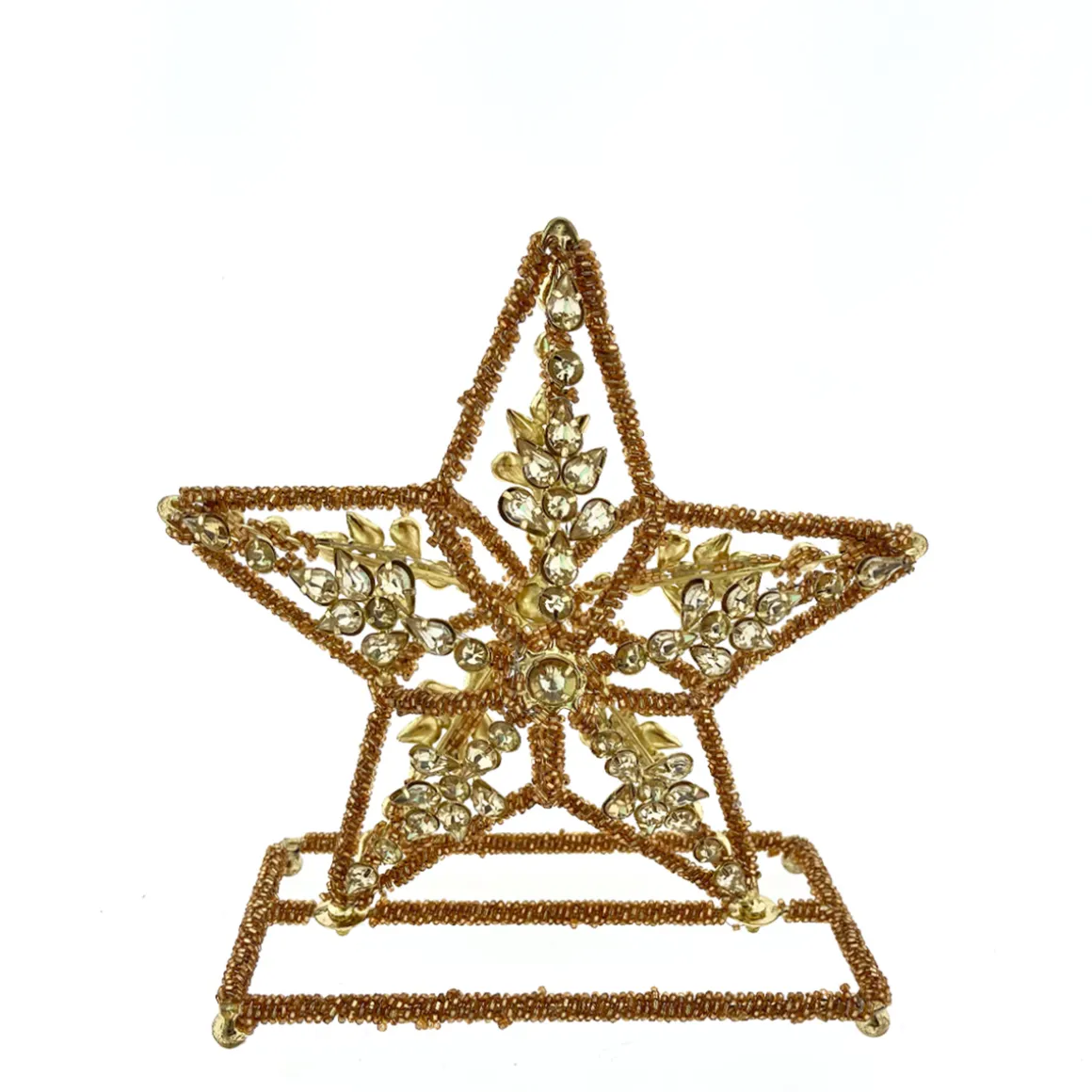 Edler Stern Weihnachten, kupfer-goldener Weihnachtsstern mit Pailletten, 15x14cm