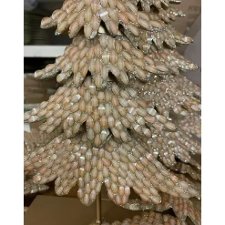 Edler Tannenbaum Weihnachten, goldener Weihnachtsbaum mit Pailletten und Weihnachtsstern, 40cm