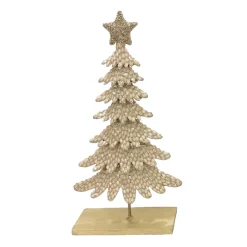 Edler Tannenbaum Weihnachten, goldener Weihnachtsbaum mit Pailletten und Weihnachtsstern, 50cm