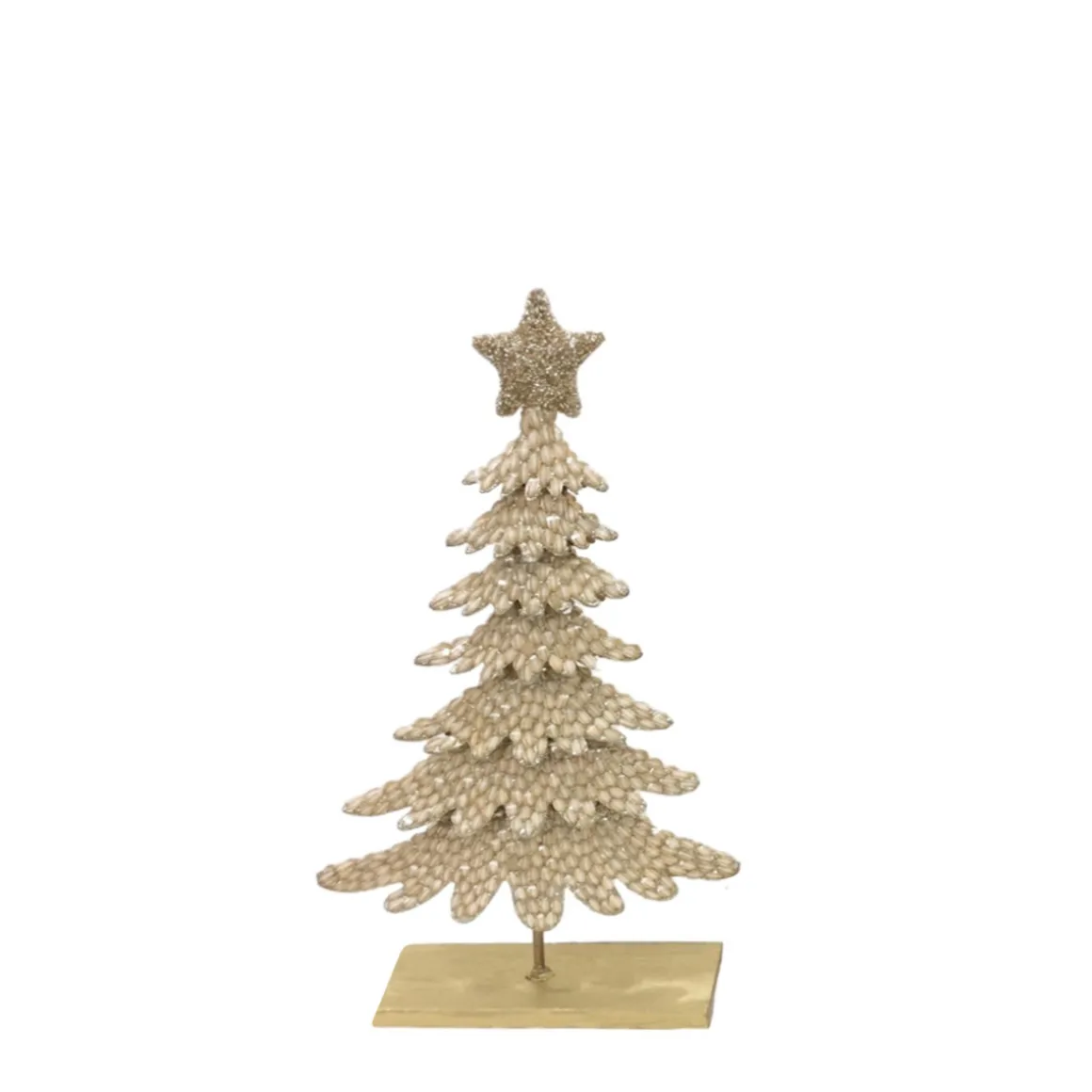 Edler Tannenbaum Weihnachten, goldener Weihnachtsbaum mit Pailletten und Weihnachtsstern, 30cm