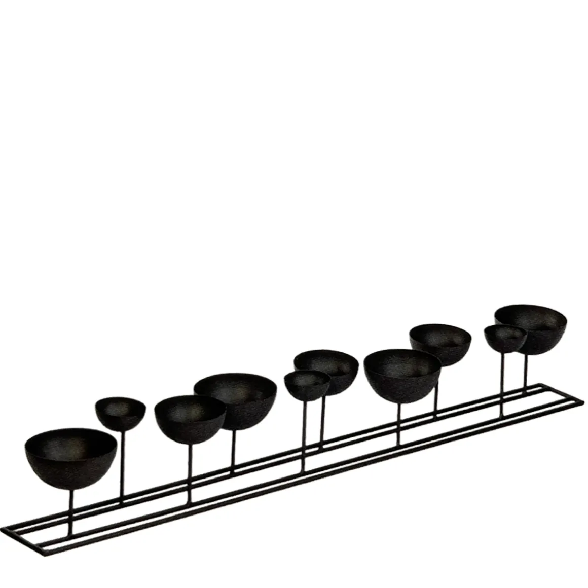 Eisen Windlicht Lincoln hoch, 10 Schalen in unterschiedlichen Größen, 100cm, WMG Grünberger