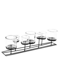 Eisen Windlicht Lincoln hoch, 7 Gläser in unterschiedlichen Größen, 70cm, WMG Grünberger