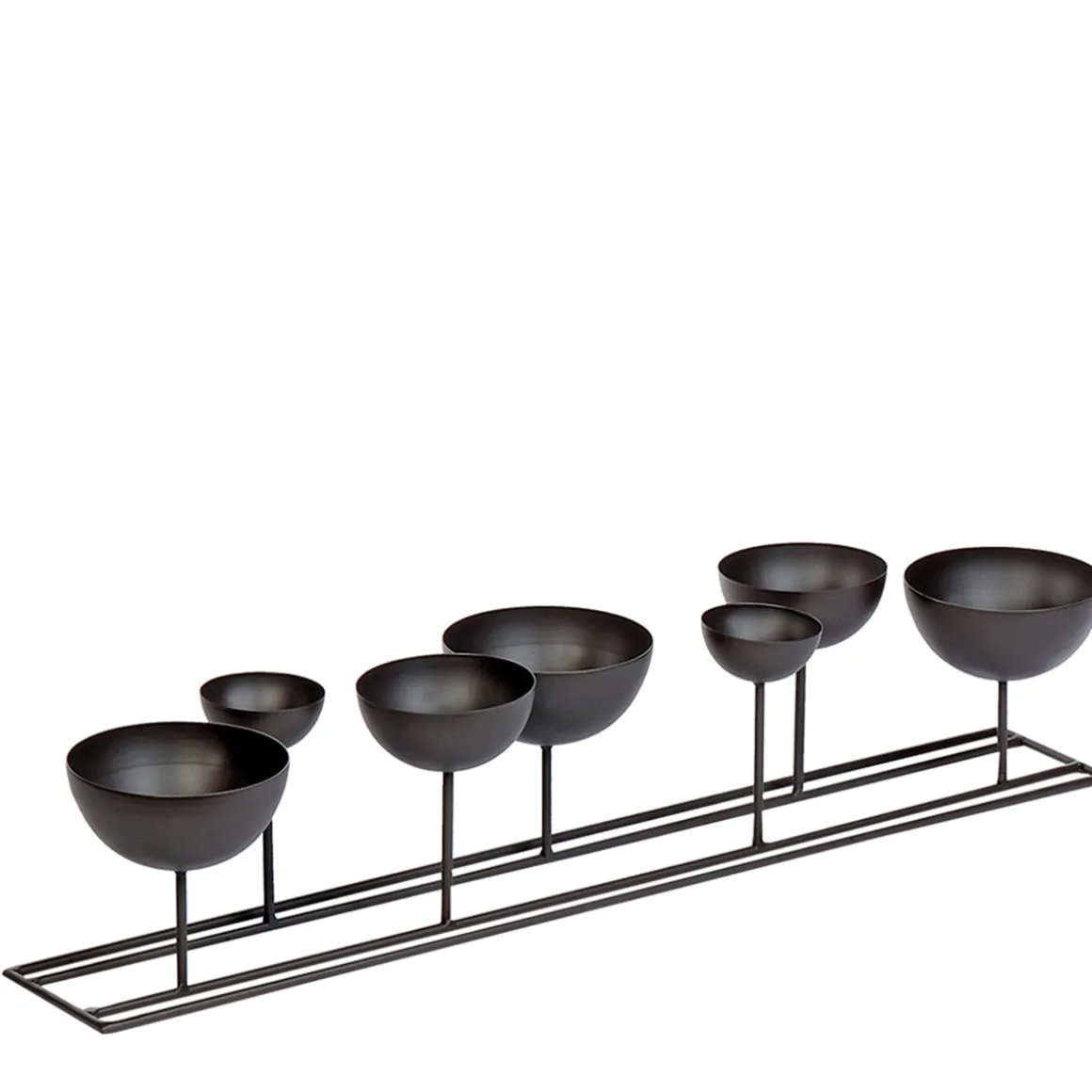 Eisen Windlicht Lincoln hoch, 7 Schalen in unterschiedlichen Größen, 70cm, WMG Grünberger