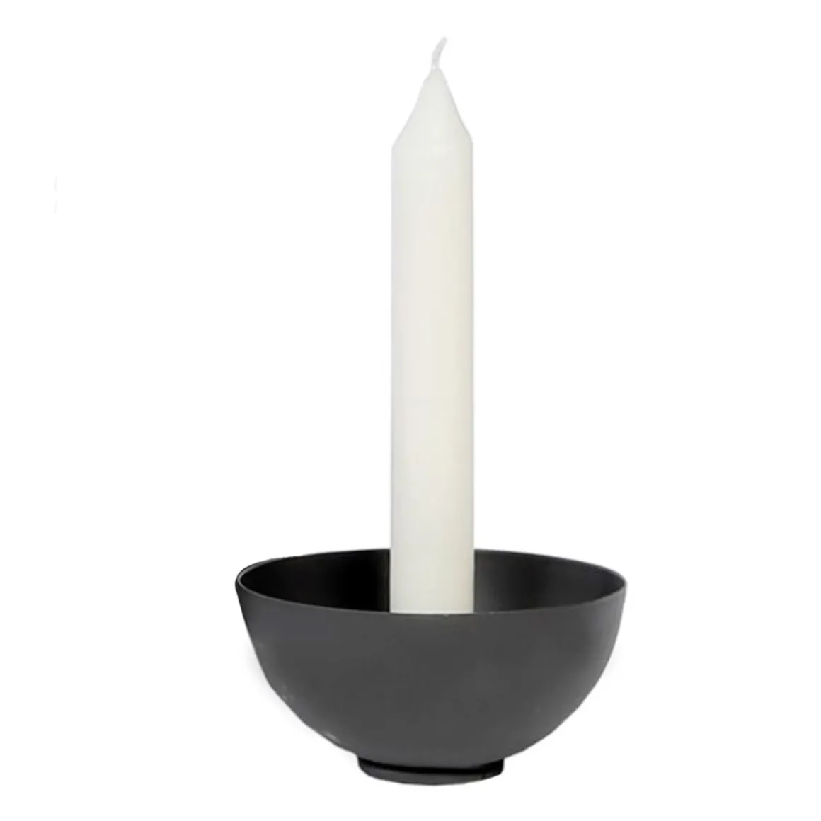 Eisen Windlicht Sirius, Eisenschale mit Stabkerzenhalter, 5x10cm, dunkles grau-schwarz, WMG Grünberger