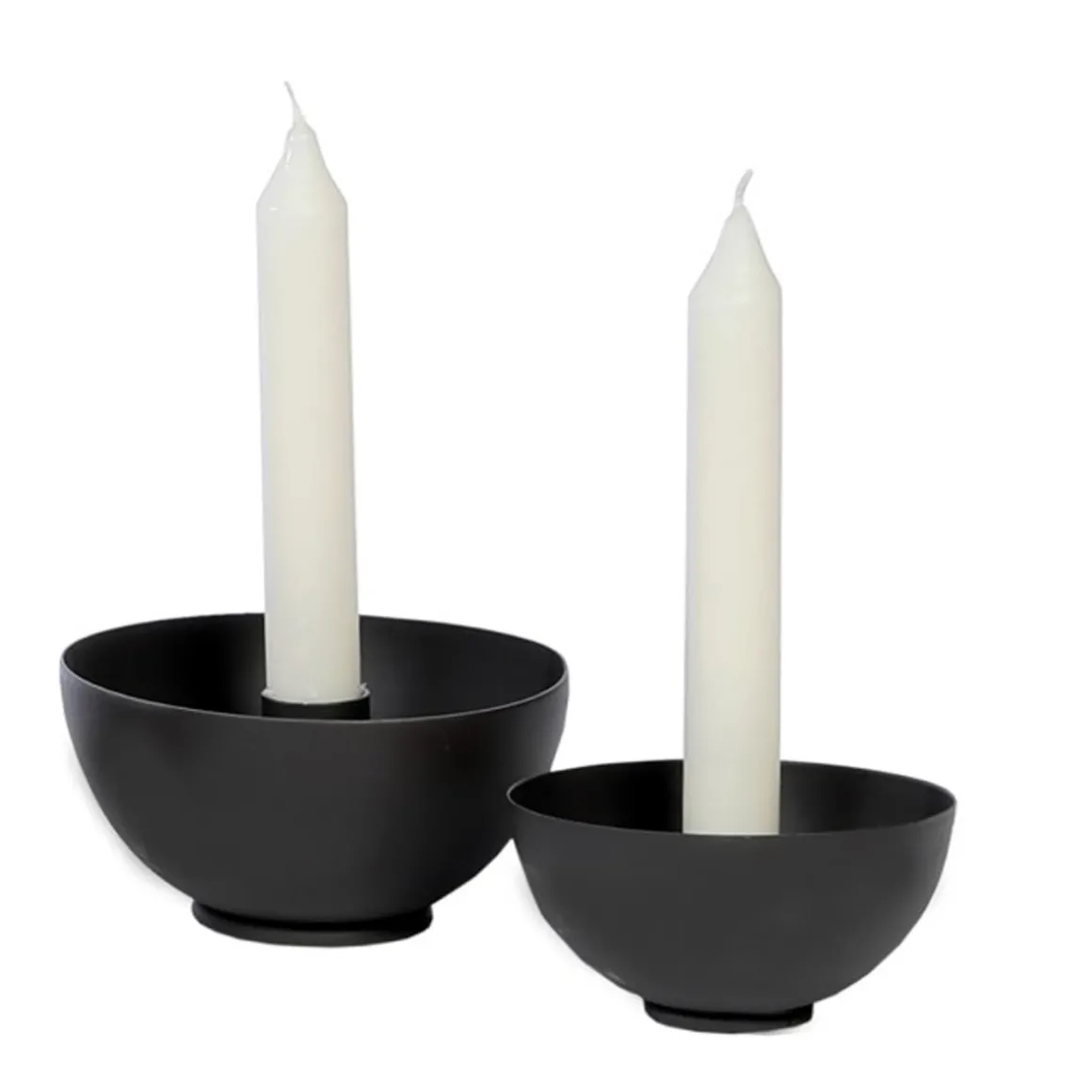 Eisen Windlicht Sirius, Eisenschale mit Stabkerzenhalter, 5x10cm, dunkles grau-schwarz, WMG Grünberger