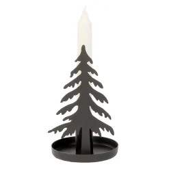 Eisen Leuchter Tannenbaum Burton, Kerzenhalter Tannenbaum mit Schale, 15cm, WMG Grünberger