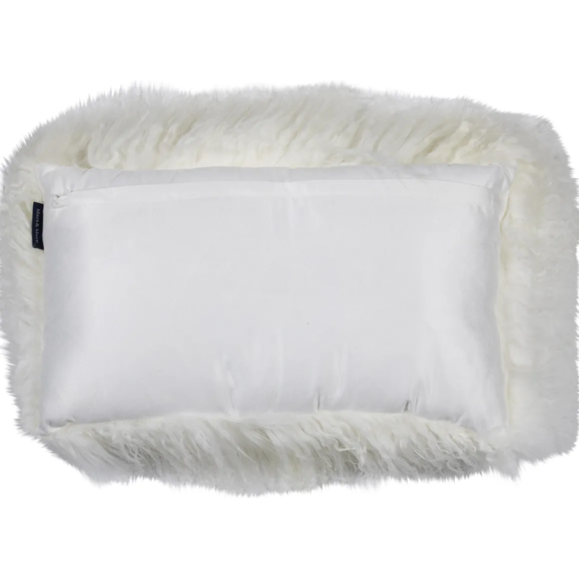 Fellkissen Schaf, Schaffellkissen, weiß, 35x50cm, Mars & More