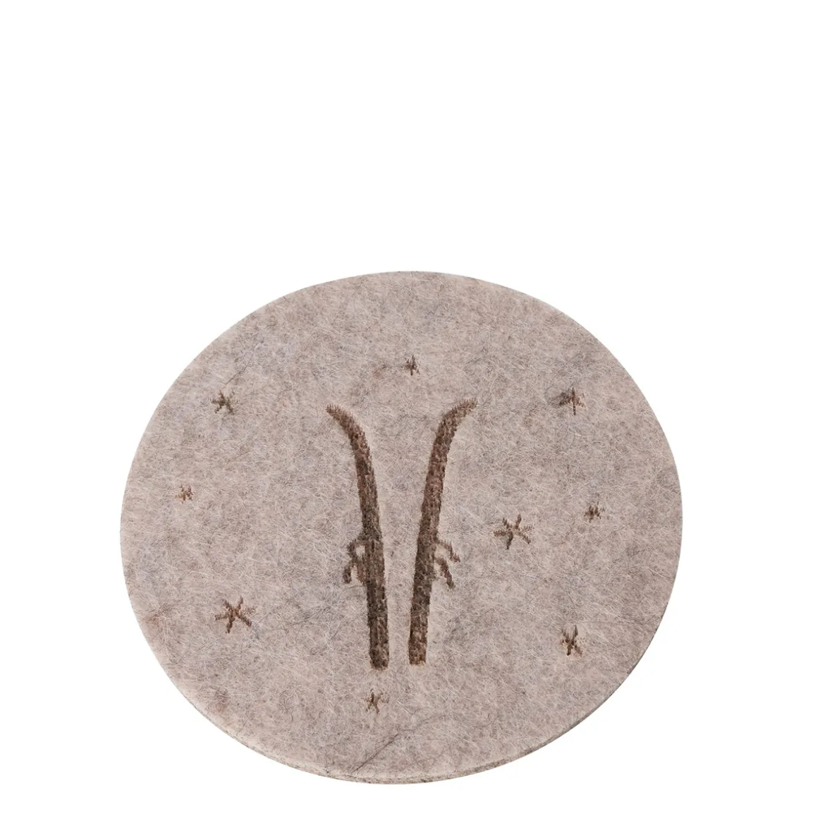 Filz Untersetzer Mountains Skistöcke, Ø10cm, Boltze Home Collections