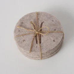 Filz Untersetzer Mountains Skistöcke, Ø10cm, Boltze Home Collections