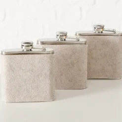 Flachmann Ski mit unterschiedlichen Sprüchen, Trinkflasche Skiing bestickt, 170ml, Boltze Home Colle