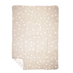 Fleecedecke Herz, Wendedecke mit kleinen und großen Herzen, creme-beige, 130x180cm, Mars & More