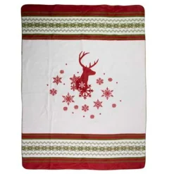 Fleecedecke Hirsch, Wendedecke Hirsch und Eiskristalle, 150x200cm, Mars & More