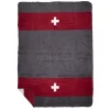 Fleecedecke Schweiz, Wendedecke Schweiz Kreuz weiß-rot, 150x200cm, Mars & More