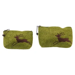Geldbörse Hirsch, Filztasche springender Hirsch, mit Reißverschluß, 12x8cm, Gerrys Garden