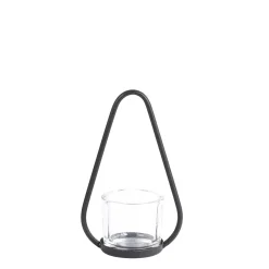 Glas Windlicht, Teelichthalter mit Henkel, Vejlby, 25cm, WMG Grünberger