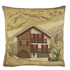 Gobelin Kissen Berghütte, Chalet Mont Blanc, 45x45cm, Mars & More