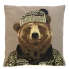 Gobelin Kissen Bär, Nordic Bär mit Mütze und Pullover, 45x45cm, Mars & More