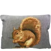 Gobelin Kissen Eichhörnchen, Eichhörnchen mit Nuß, grau, 30x45cm, Mars & More