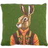 Gobelin Kissen Hase, Hase mit Alpenweste grün, 45x45cm, Mars & More