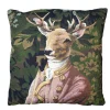 Gobelin Kissen Hirsch, Baron Hirsch rose, 45x45cm, Mars & More
