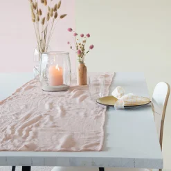 Halbach Tischläufer mauve, Baumwoll-Optik, 44cmx160cm