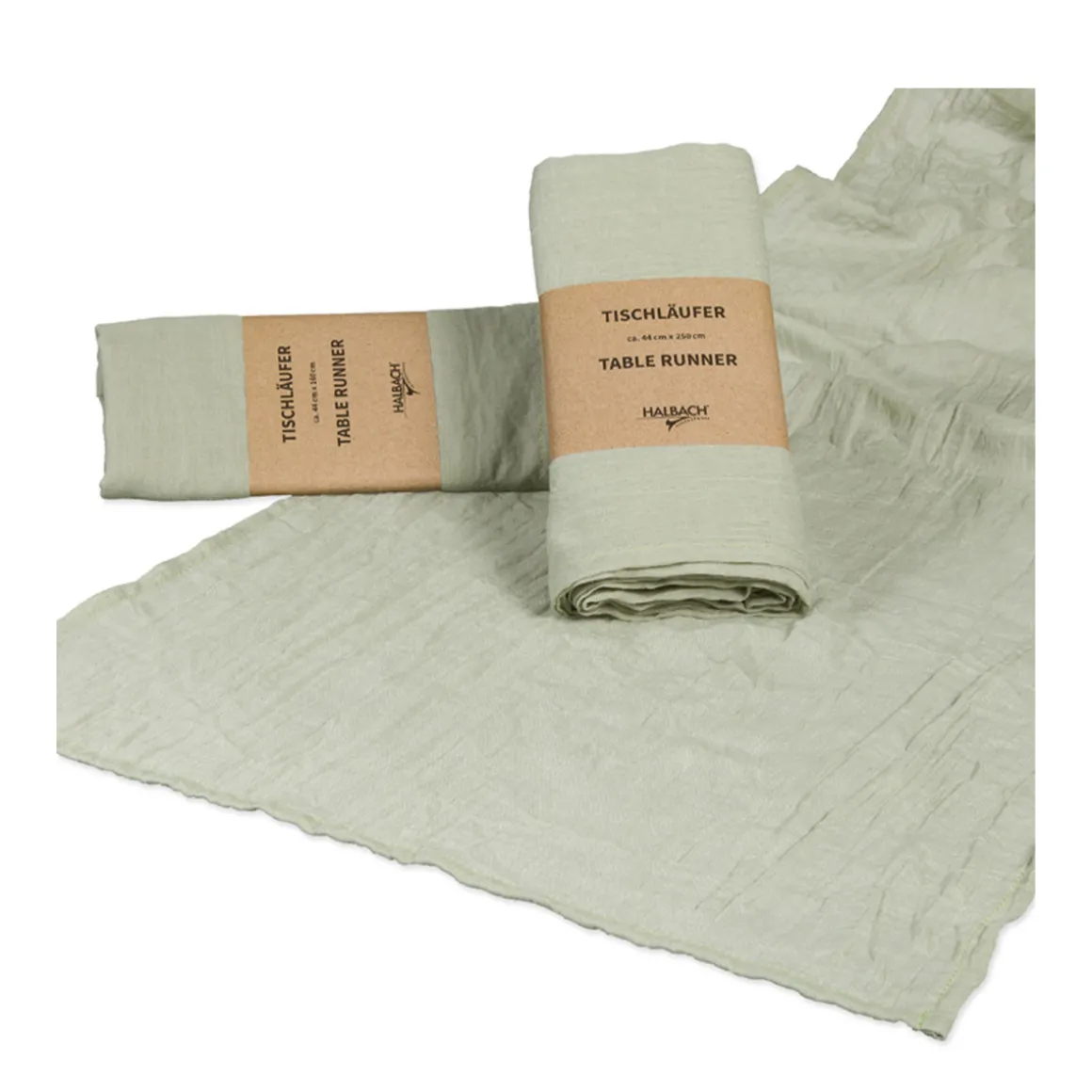 Halbach Tischläufer pale green, Baumwoll-Optik, 44cmx160cm