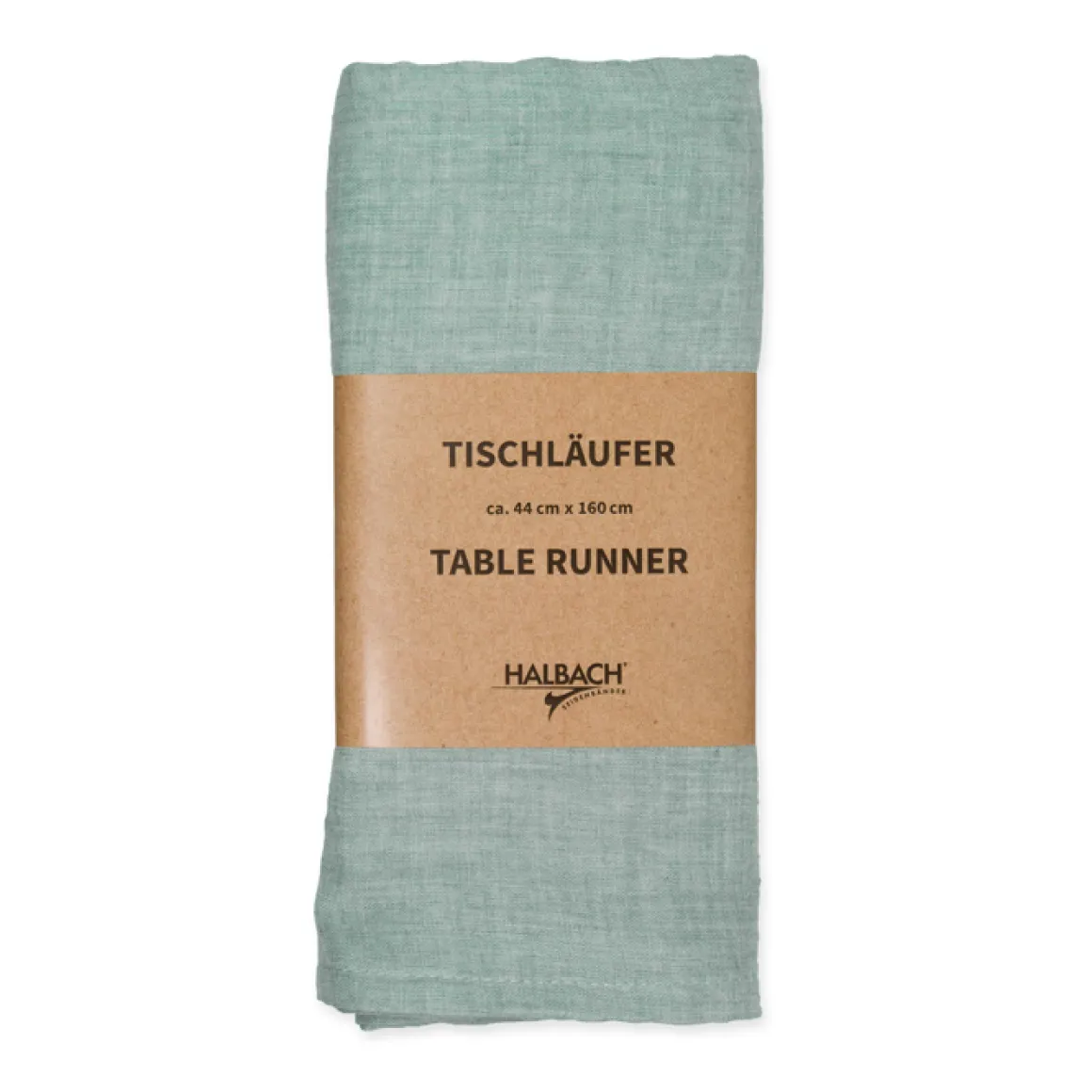 Halbach Tischläufer sage green, Baumwoll-Optik, 44cmx160cm