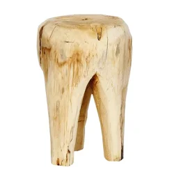 Hocker Naturholz, massiver Holzhocker Natur, 3-beinig, 45x30cm, WMG Grünberger